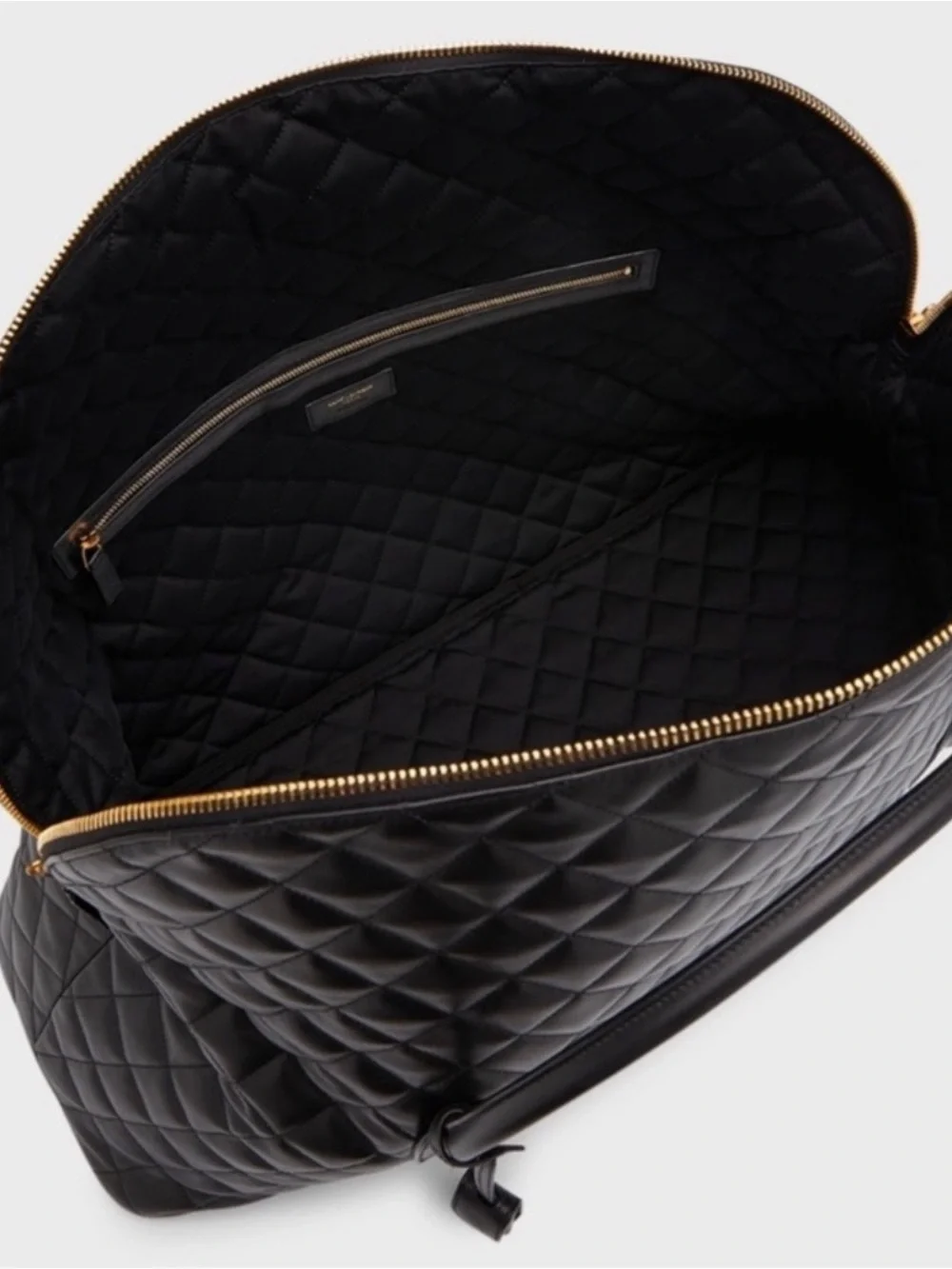 Saint Laurent Black Quilted Leather Large Tote Weekend Bag - Picture 3 of 7